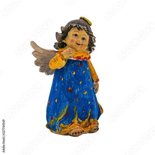 Christmas toy in the form of an angel on a white background.