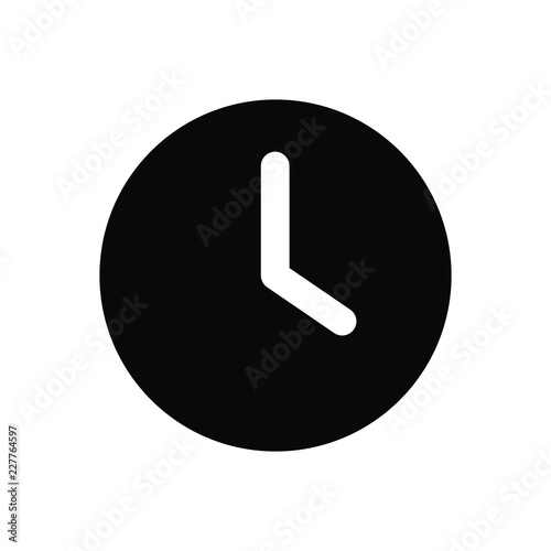 Vector illustration of minimalistic clock eps icon logo. Timer 24 hours