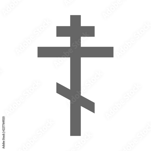Orthodox cross with slanted crossbar. Vector.