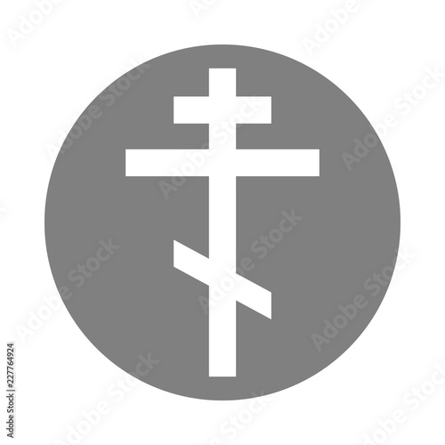 Orthodox religious cross. Eastern Orthodox Church. Vector icon.