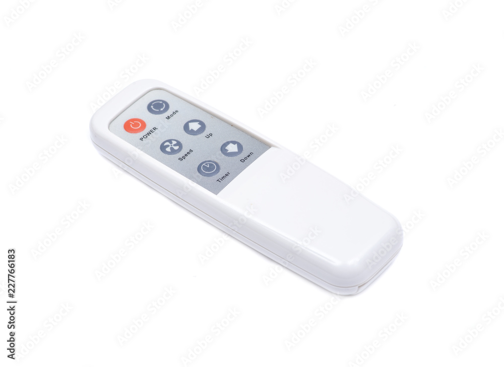 Portable fan's remote control isolated on white background Portable fan's remote control isolated on white background
