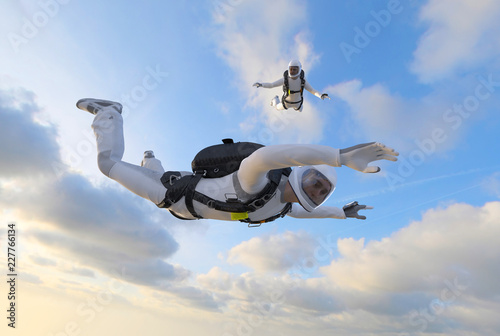 Fotografi Skydiver Fallschirmspringer