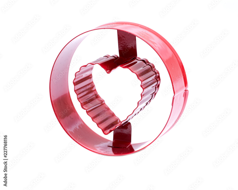 Letter O with heart cookie cake molds cutting making DIY shape tools cookie, mold biscuit, food isolated on white background Letter O with heart cookie cake molds cutting making DIY shape tools cookie, mold biscuit, food isolated on white background