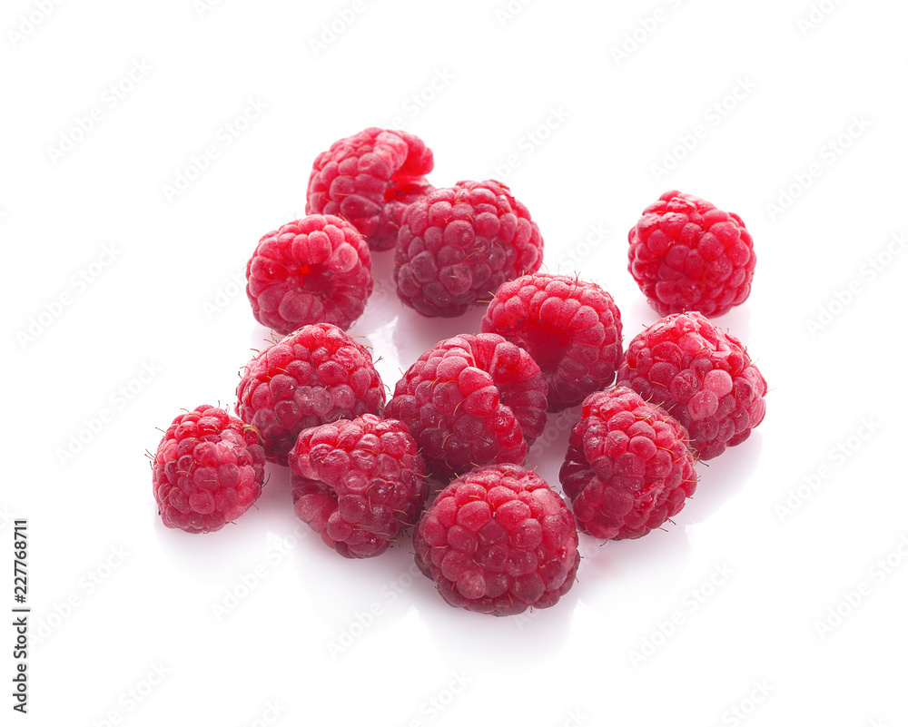 Raspberry fruit isolated over white background Raspberry fruit isolated over white background