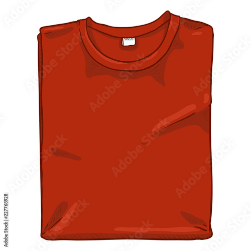 Vector Single Cartoon Illustration - Folded Red T-shirt