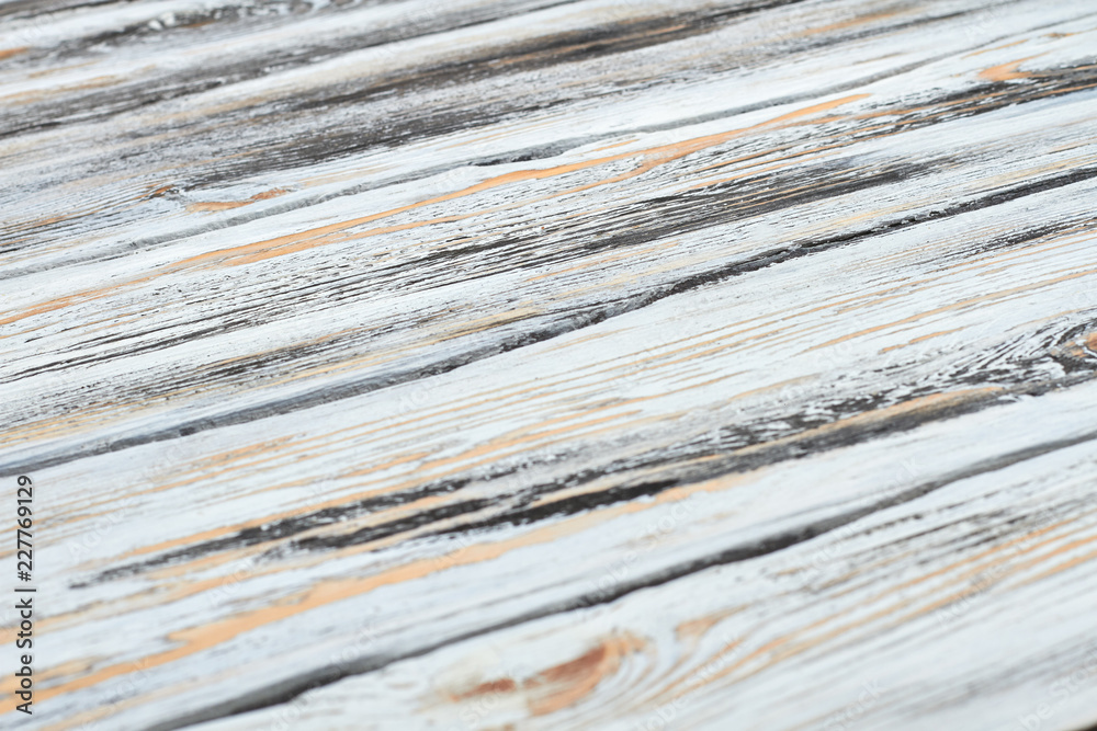 Fototapeta premium Light rustic wood background. Grunge gray wood design. Aged wooden planks backdrop.
