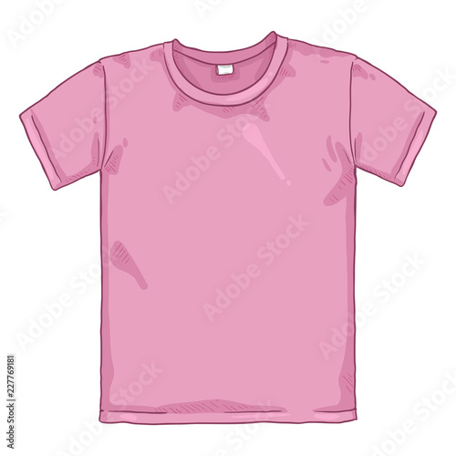 Vector Single Cartoon Illustration - Pink T-shirt