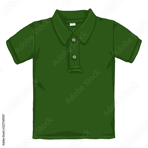 Vector Single Cartoon Illustration - Green Polo Shirt