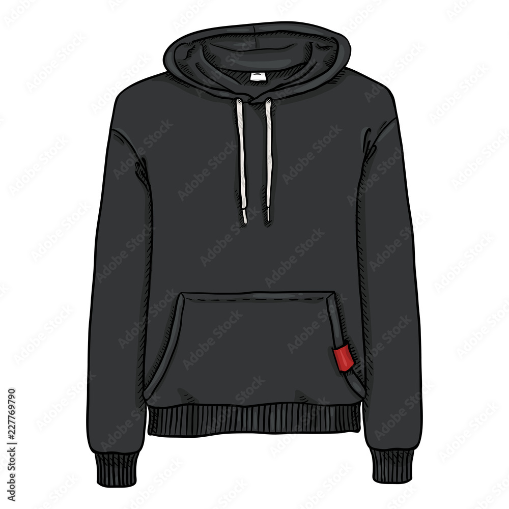 Vector Single Cartoon Illustration - Black Hoodie Sweatshirt Stock Vector |  Adobe Stock