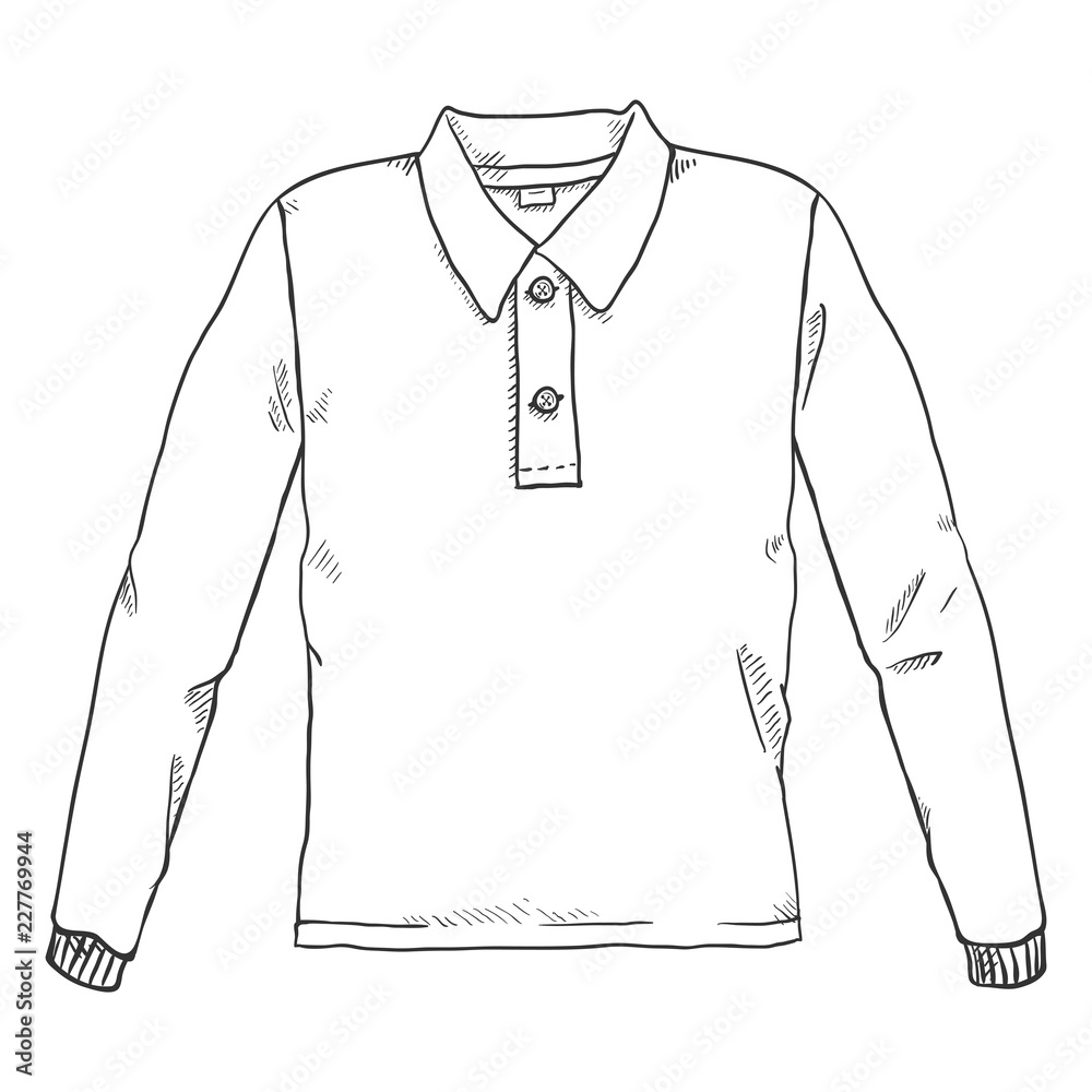 Vector Single Black Sketch Illustration - Rugby Shirt Stock Vector ...