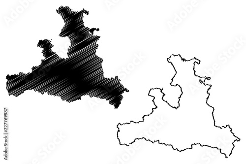 Salzburg (Republic of Austria) map vector illustration, scribble sketch Salzburg (state) map