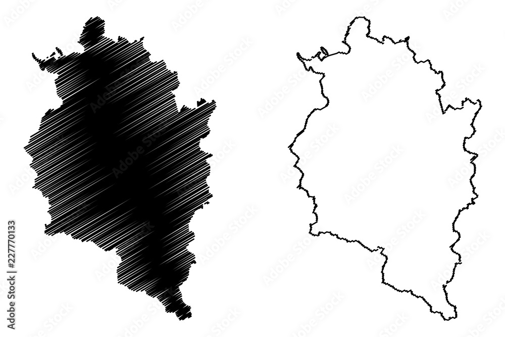 Vorarlberg (Republic of Austria) map vector illustration, scribble sketch Vorarlberg map
