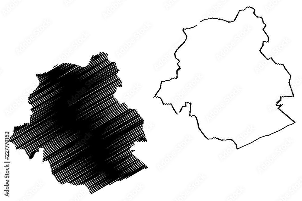 Brussels (Community and region of Belgium, Kingdom of Belgium) map vector illustration, scribble sketch  Brussels-Capital Region map