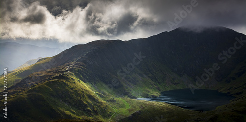 Cadair Idris in Snowdonia National Park, Wales, Uk, just before a storm front came rolling in