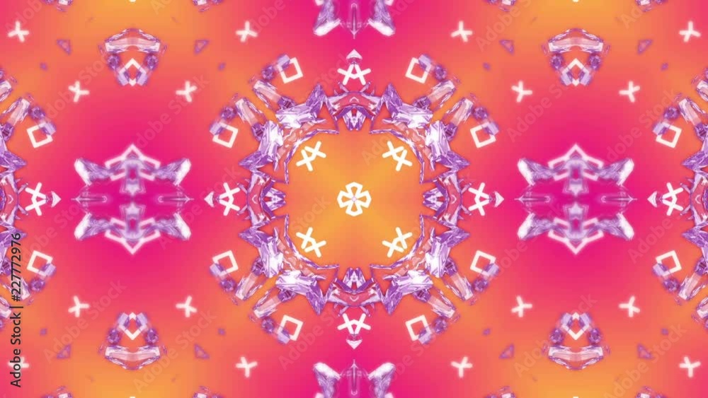 Kaleida Stars gradient background. VJ Seamless loop background.