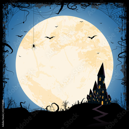 Halloween scary castle background