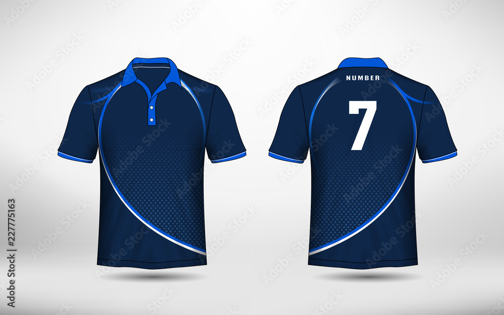 White and blue layout e-sport t-shirt design Vector Image