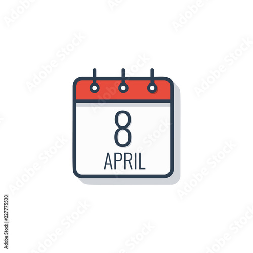 Calendar day icon isolated on white background. Vector illustration.