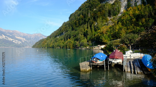 Brienzersee lake in Berner Oberland, Switzerland