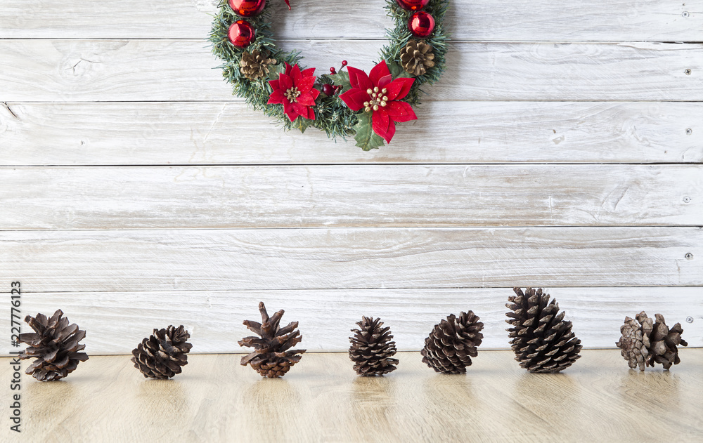 wreath with pine Decorate Christmas New Year wreath with pine Decorate Christmas New Year