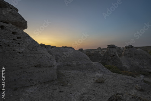 Sunrise at Writing on Stone Provincial Park in Alberta photo