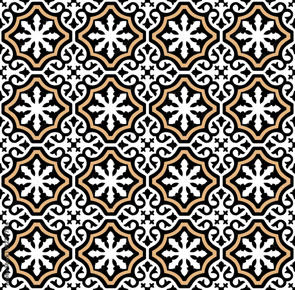 Andalusian and Mediterranean style pattern, usually used in tiles in Spain, Portugal and other Mediterranean countries