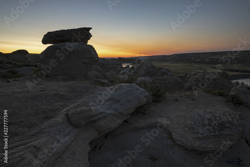 Sunrise at Writing on Stone Provincial Park in Alberta photo