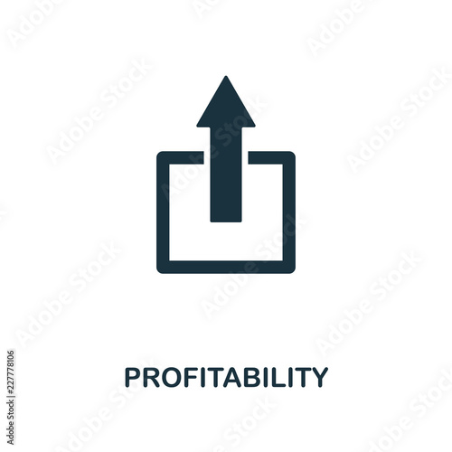 Profitability icon. Monochrome style design from business ethics icon collection. UI and UX. Pixel perfect profitability icon. For web design, apps, software, print usage.