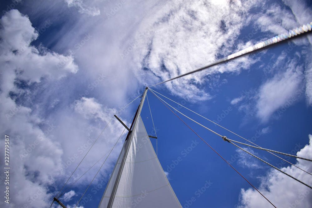 Fototapeta premium sailing the blue sky and clouds