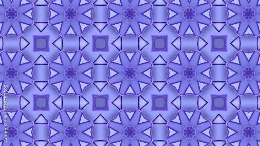 blue abstract animated background. kaleidoscope effect. 3d rendering