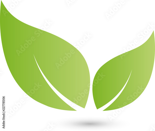 Zwei Blätter, Gärtner, Wellness, Logo, Icon