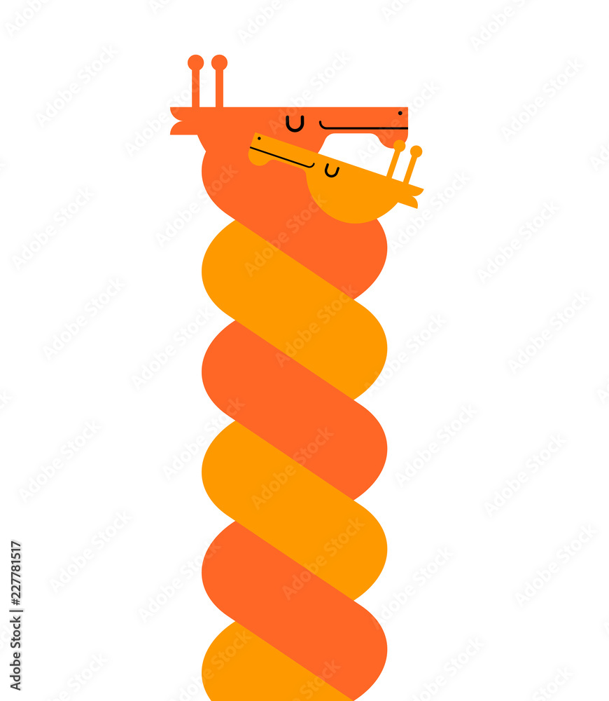 Giraffe love. Twisted Neck Two Giraffes. Vector animals Giraffe love. Twisted Neck Two Giraffes. Vector animals