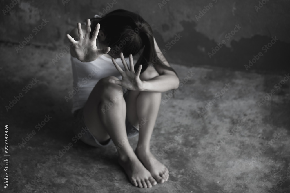 Women lift the palm,Stop sexual abuse , anti-trafficking and stopping violence against women, International Women's Day Women lift the palm,Stop sexual abuse , anti-trafficking and stopping violence against women, International Women's Day