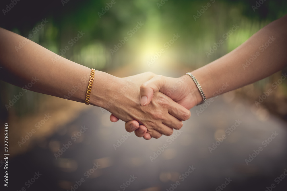 closeup women's handshaking closeup women's handshaking