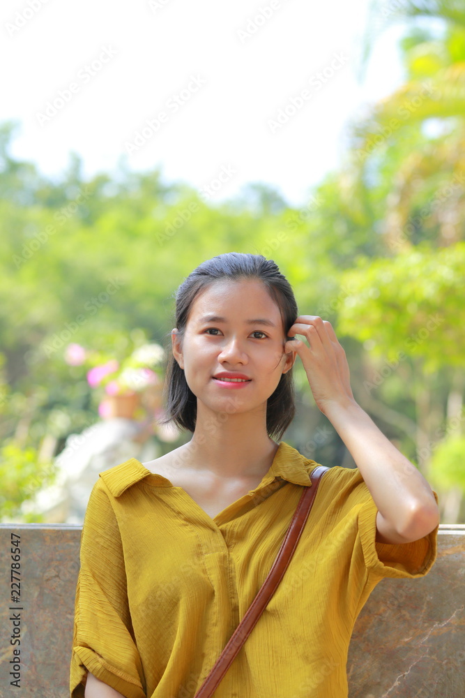 woman traveling to the country side of Vietnam woman traveling to the country side of Vietnam