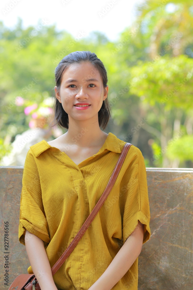 woman traveling to the country side of Vietnam woman traveling to the country side of Vietnam