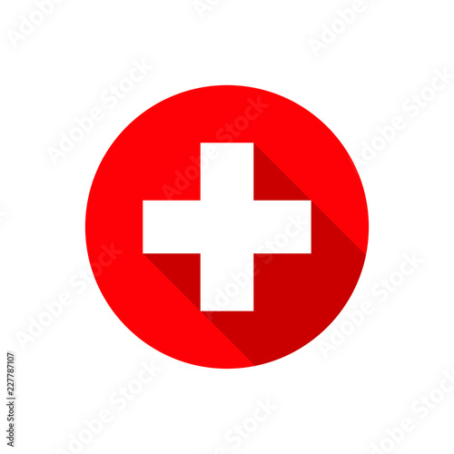 Vector illustration of first aid medical sign flat icon for app and website