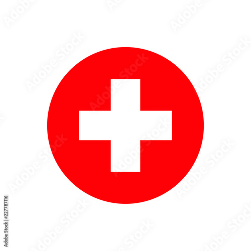 Vector illustration of first aid medical sign flat icon for app and website