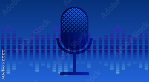 Voice recognition. Microphone. Artificial intelligence. Vector illustration.