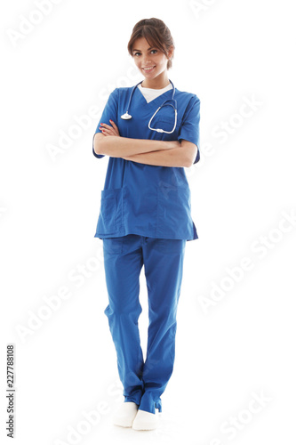 Young nurse full length portrait