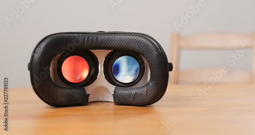 Virtual reality device with playing video inside