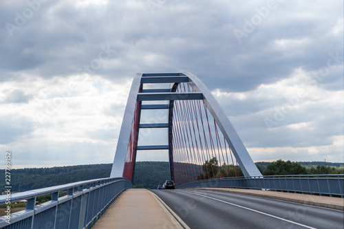 Blue Bridge over Main located Niedernberg-Sulzbach