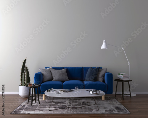 Living room interior - empty wall background