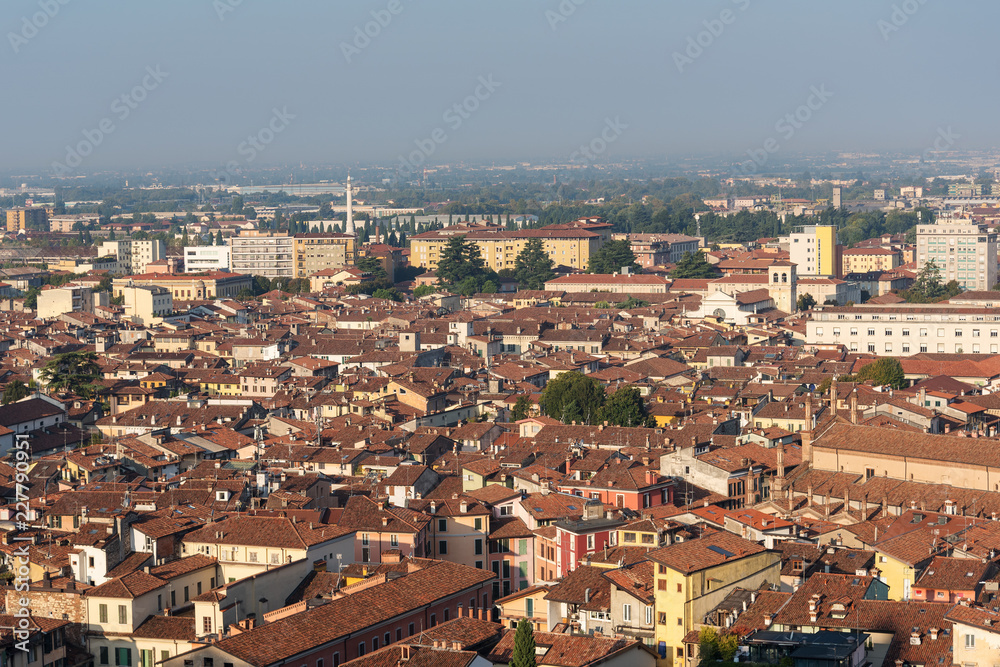 Roofs of Brescia city, Italy.
