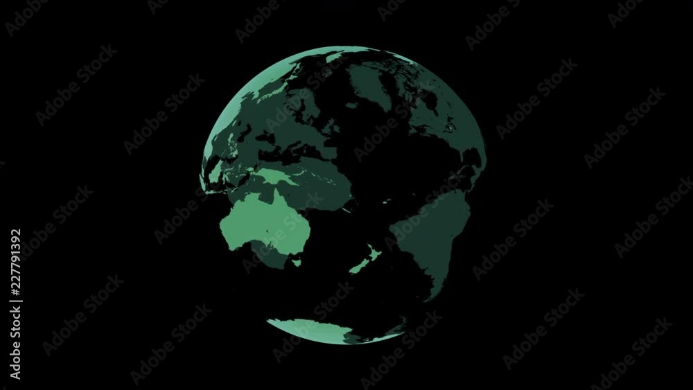 Rotating CG Earth on black background Rotating CG Earth on black background