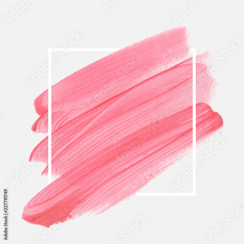 Brush painted acrylic abstract background illustration vector over square frame. Perfect watercolor design for headline, logo and sale banner. 