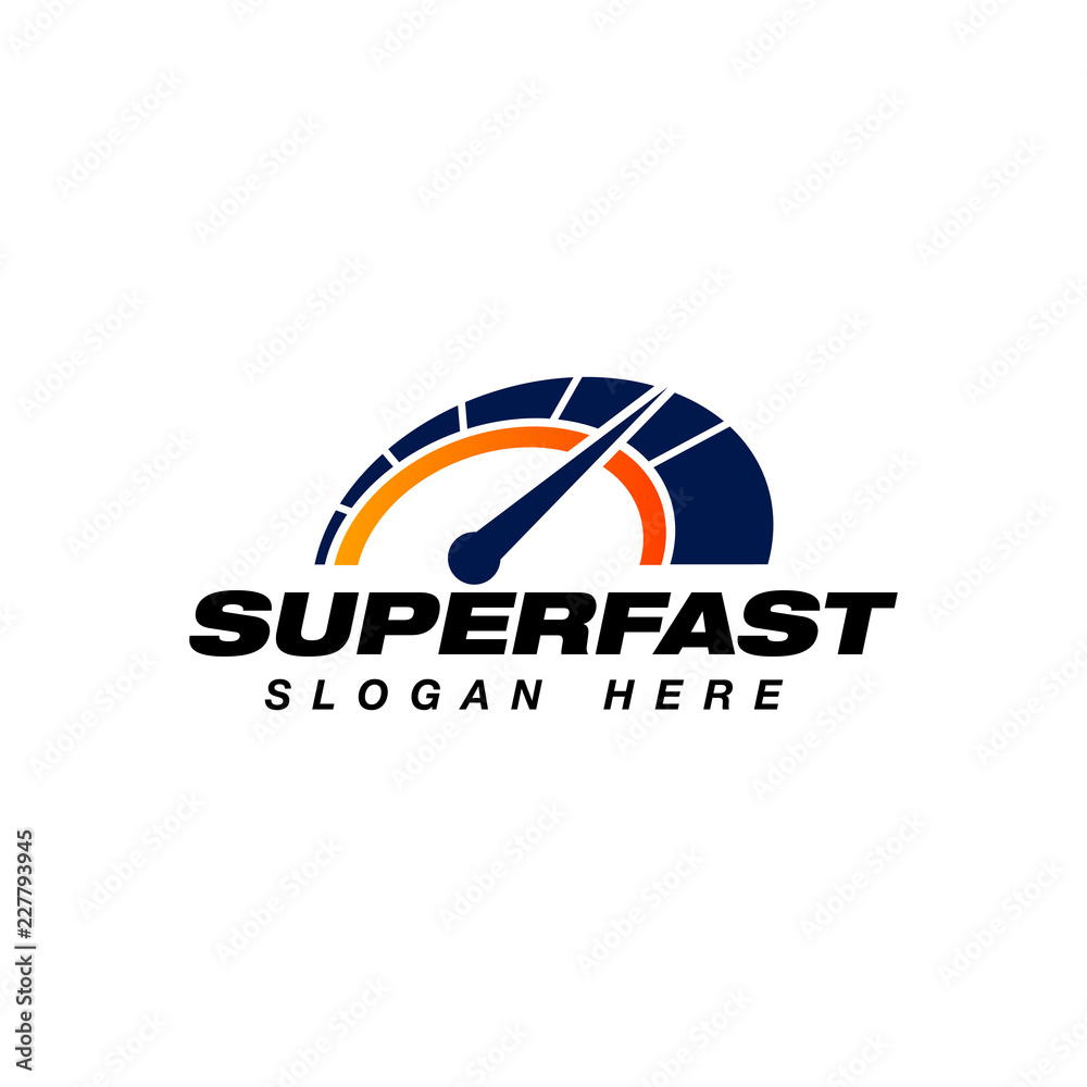 Obraz premium speed indicator vector logo design. speedometer symbol design template