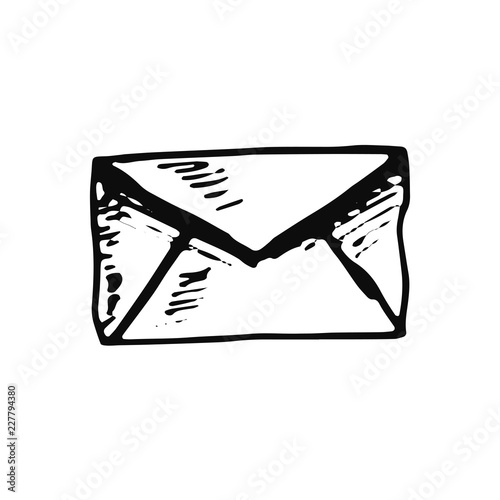 mail envelope sketch icon. isolated object