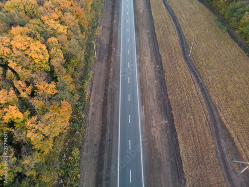Road to autumn - top view