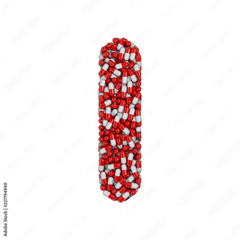 pills letter L - Small 3d pharmaceutical font - therapy, laboratory or healthcare concept pills letter L - Small 3d pharmaceutical font - therapy, laboratory or healthcare concept